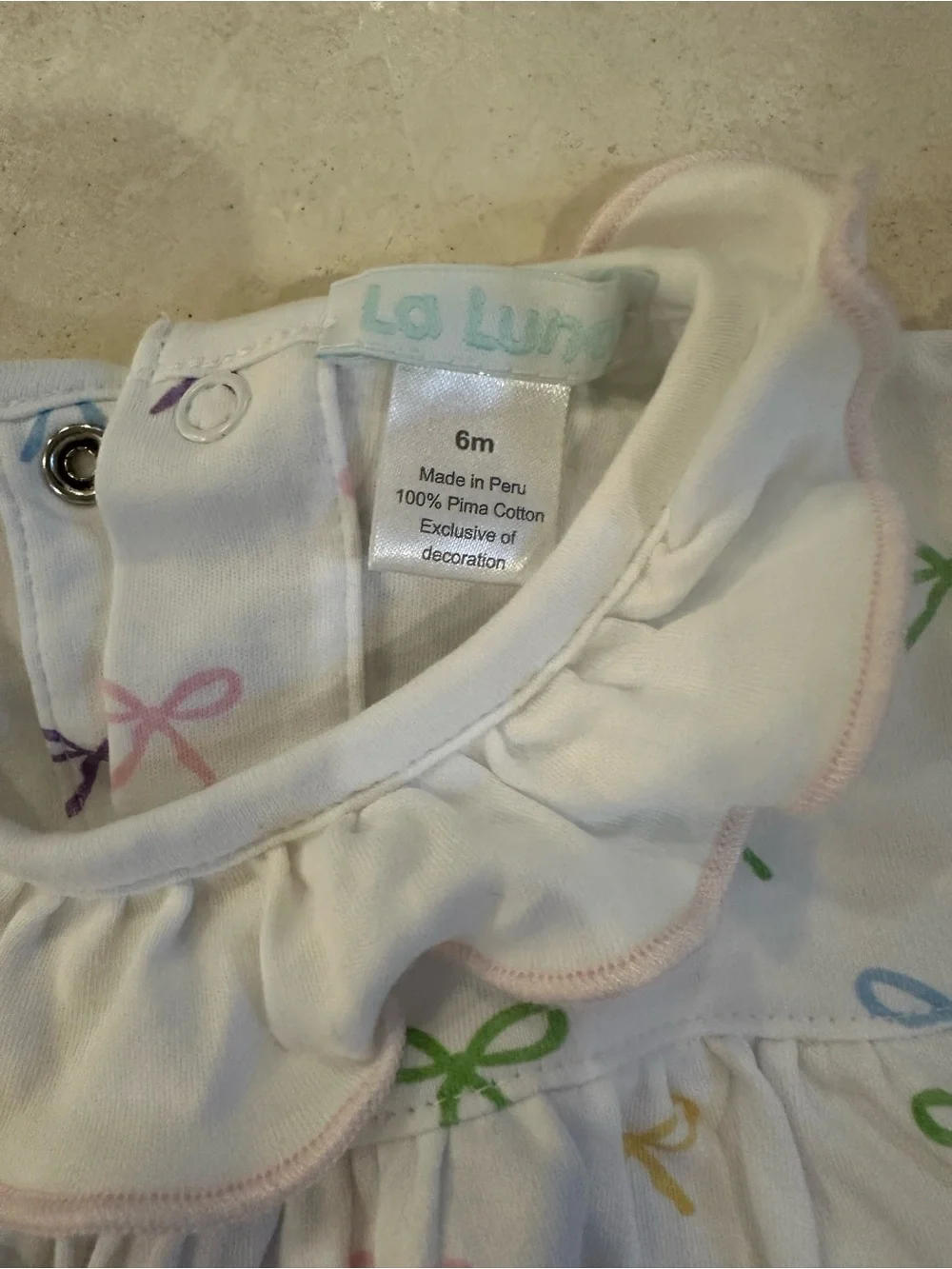 White Bow-Print Baby bubble